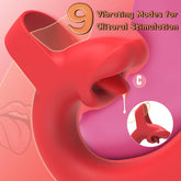 Vibrador de dedo con forma de rosa para lamer el clítoris y el punto G.